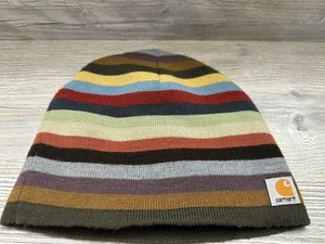 Carhartt Multicolor Stripe Fleece Lined Knit Hat Adult One Size WA002 ***** - Picture 1 of 19