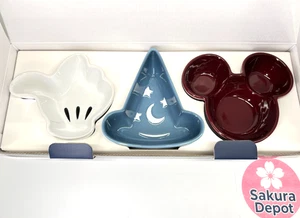Le Creuset Disney Mickey Fantasia 3pc Mini Dish Set Garnet Chambray White Lustre - Picture 1 of 16
