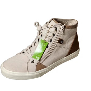 Taos Top Soul High Top Canvas Sneakers Size 11 Natural Lace Up Zip Sides - Picture 1 of 20