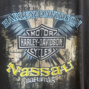 Harley Davidson Nassau Bahamas Pirate Black Muscle T- Shirt Sz L Skull Crossbone - Picture 1 of 5
