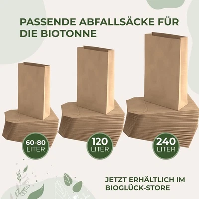 BIOGLÜCK® 60-80l, 120l und 240 Liter Biomüllsäcke für die Biotonne aus Papier - Bild 1 von 4