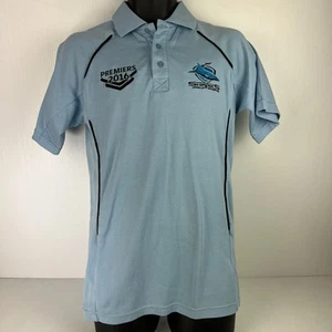 Cronulla Sharks NRL Licensed 2016 Premiers Polo Shirt Mens S Blue/Black 46/73 - Picture 1 of 9