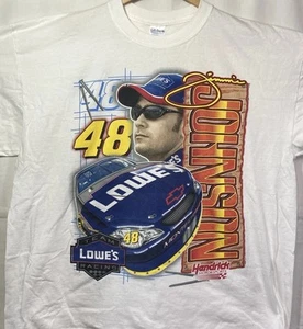 VTG Jimmie Johnson Lowe’s Monte Carlo Long T-Shirt XXL White Double Sided Nascar - Picture 1 of 21