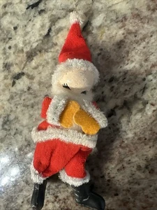 Santa Ornament- 1940’s - Japan- Paper Mache Face- 5” - VTG  - Picture 1 of 5