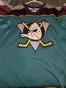 Vintage Anaheim Mighty Ducks Starter NHL Hockey Jersey XL - Picture 1 of 7