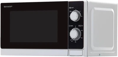 Sharp R200INW - Microonde, 20 l, controllo meccanico, 800 W, colore: argento - Immagine 1 di 3