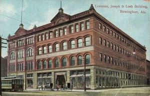 Postcard Loveman Joseph & Loeb Building Trolley Birmingham Alabama AL DB - Picture 1 of 2