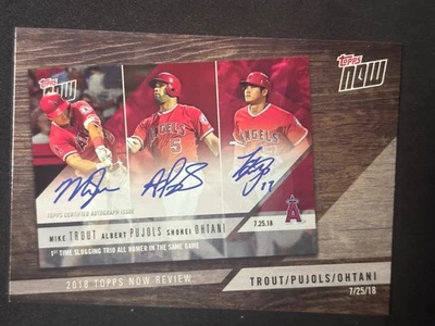 2019 Topps Series 1 2018 Topps Now Review #TN-9 Trout Pujols Ohtani Angels 3 HOF - Imagem 1 de 4