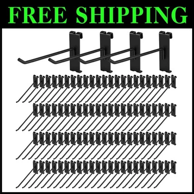 96-Pack Black 8" Heavy Duty Gridwall Hooks - Image 1 of 4