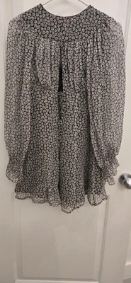 Celia Birtwell For express Dress Womens  Ditsy Floral Silk Babydoll Puff Sleeve. - Image 1 of 4