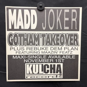 Madd Joker - Gotham Takeover - 1998 Kulcha doppelseitiges Promo Poster flach 12x12 - Bild 1 von 2