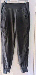 Purple Label Yoga Healing Hands Scrub Pants Damen Grau Reißverschlusstaschen. " Größe S - Bild 1 von 11