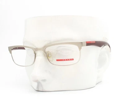 Prada Sport VPS 54D KAN-1O1 眼镜哑光银色深红色 51-18-140  — 第 1/4 张图片