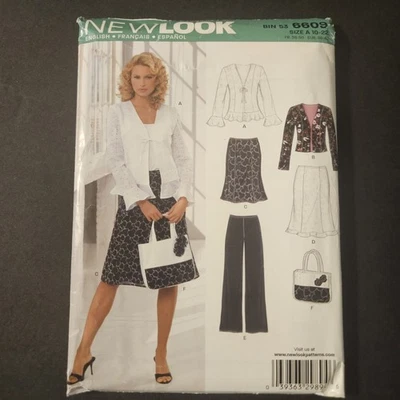 New Look 6609 Patrón de Costura Mujer 10-22 Chaqueta Falda Pantalones Top Monedero Conjunto Hágalo Usted Mismo Foto 1 de 3