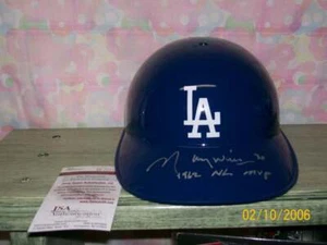 MAURY WILLS SIGNED LOS ANGELES DODGES F/S BATTING HELMET 1962 NL MVP JSA - Picture 1 of 2
