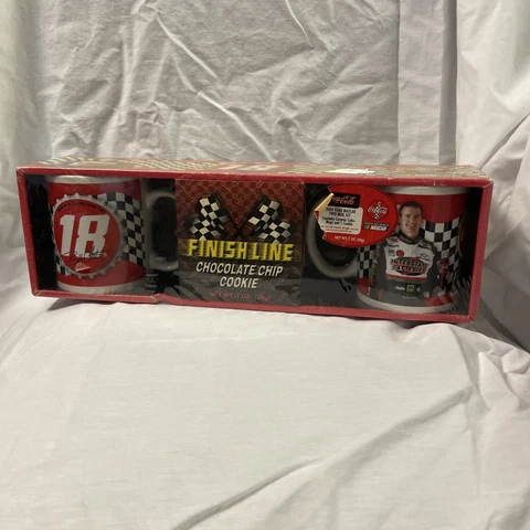 2004 Coca Cola Bobby Labonte #18 Set 2 Coffee Cups Mugs Cookie Set- NEW NIB Cover