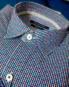 NWT Bugatchi men's S long sleeve button down shirt Colorfull Geo/Stripe ShapedFi - Picture 1 of 12