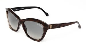 Roberto Cavalli 796S Alamak Women's Black Brown Leopard Cat Eye Sunglasses R2757 - Picture 1 of 5