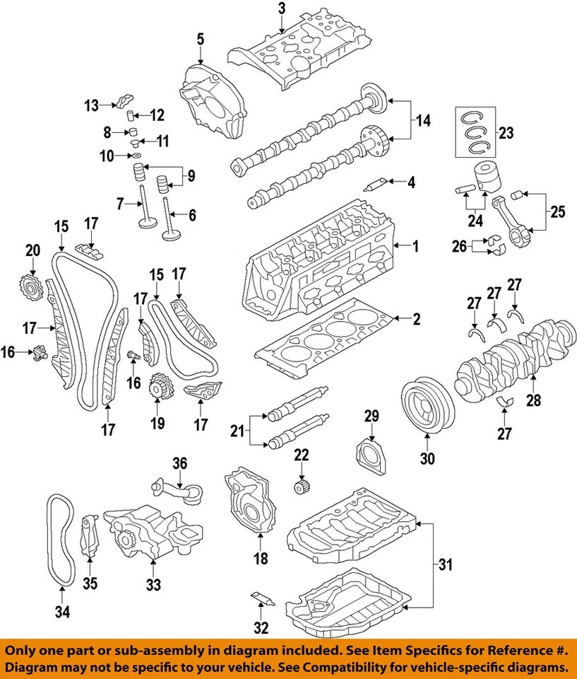 Junta de culata de motor Quattro AUDI OEM 10-17 A5 06H103383AF Foto 1 de 1