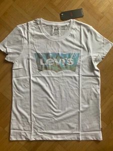 TOP T-Shirt LEVIS Gr. M weiß mit Metalic Druck Original NEU mit Etikett - Bild 1 von 4