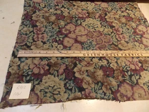 Beige Turquoise Plum Print Tapestry Upholstery Fabric 1 Yard R902 - Picture 1 of 1
