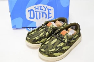 NEW Hey Dude Wally Y Fish Camo Green Shoes Toddler 12 - Picture 1 of 6