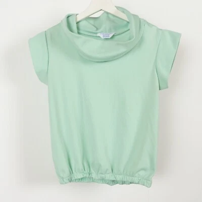 Vintage 70s Mod Womens Sleeveless Turtleneck Disco Shirt Size Small Seafoam - Image 1 of 4