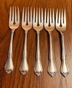 AMC Creon Flower Rose Design 5-Salad Forks Stainless Japan 6 1/4" - Picture 1 of 3