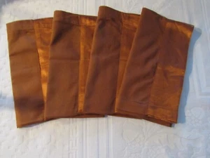 4 CRATE & BARREL COTTON & SHINNY RAYON DINNER NAPKINS 20"X20" LOTUS COPPER - Picture 1 of 6