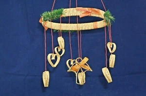 Vintage JULE URO Holiday Mobile Handmade in Denmark w/ Hearts Angels Christmas - Picture 1 of 10