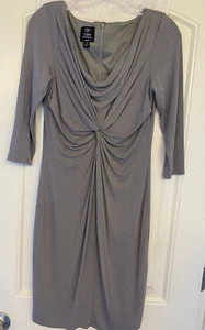 Suzi Chin for Maggy Boutique Size 4 Fully Lined Grey Dress - Picture 1 of 4