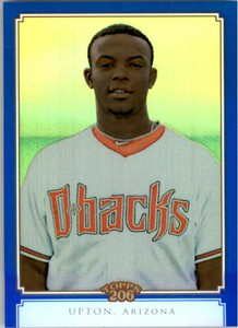 2010 Topps Chrome 206 Chrome Blue Refractors Card #TC5 Justin Upton /199