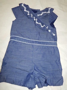 Janie and Jack Girls 6 Blue Chambray RESORT Lined Jumper Spring - Picture 1 of 7