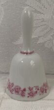 Vintage 1973  Mikasa China Dinner Bell - White Porcelain With Pink Rose Trim