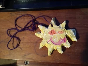 Cute Children’s Art, Sun Image Made of Plaster, Painted, Exc. Cond. - Picture 1 of 3