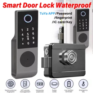 Electronic Door Lock WiFi APP Fingerprint Password Keys Security Smart Door lock - Picture 1 of 18