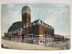 Troop C., N.G.S.N.Y. 1910 Postal Armory Brooklyn Ejército Militar de Nueva York Bldg - Imagen 1 de 2