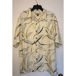 Tommy Bahama Beige Hawaii Blumen Hemd Tropical Karibik Kurzarm Herren L - Bild 1 von 7