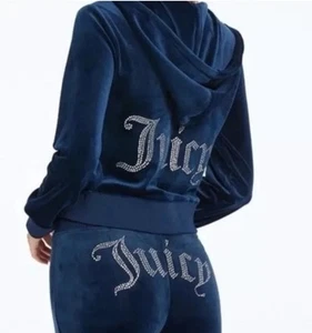Juicy couture Velour Tracksuit Navy Set Y2K Regal Blue Sz XL $229 NWT - Picture 1 of 10
