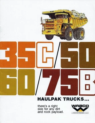 1979 WABCO HAULPAC OFF-HWY TRUCKS  -  ORIGINAL BROCHURE - Image 1 of 4