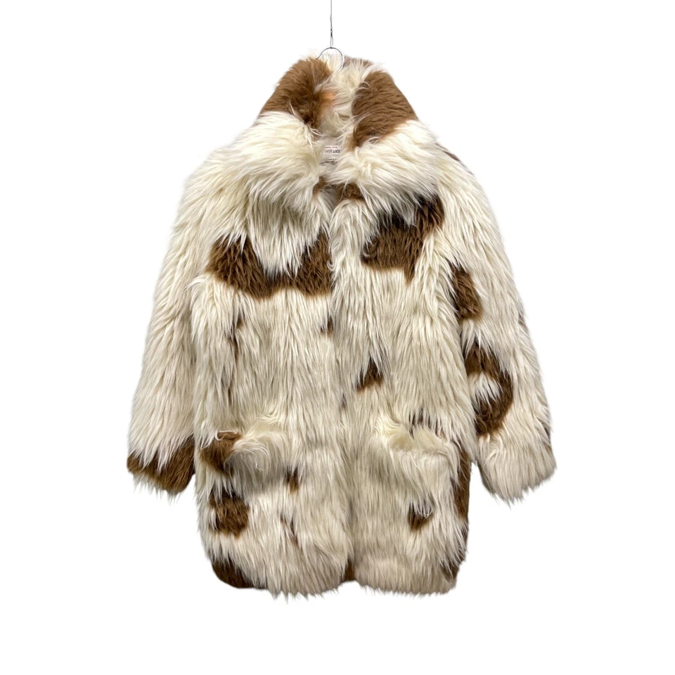 Abrigo de piel sintética Zadig & Voltaire para mujer XS marrón blanco pasarela invierno moda Foto 1 de 4