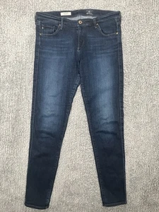 Adriano Goldschmied Ankle Skinny Legging Jeans W 32R Dark Blue Denim Zip Fly - Picture 1 of 5