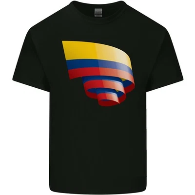 Curled Columbia Flag Columbian Day Football Kids T-Shirt Childrens - Image 1 of 4