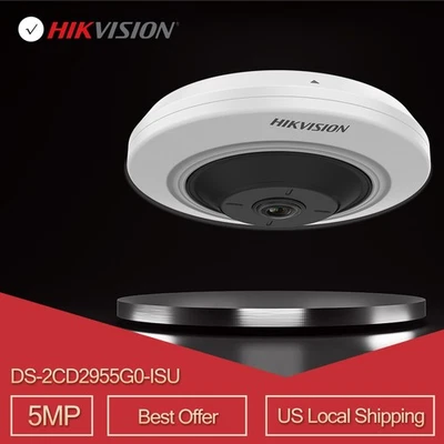 Hikvision Fisheye ip Camera 5MP 360° indoor celling IR camera DS-2CD2955G0-ISU - Image 1 of 4