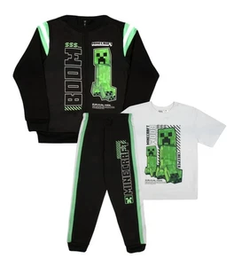 Minecraft Chaqueta Pantalones deportivos Camiseta 3 piezas Niño Nuevo con etiquetas Talla 4 Chándal - Imagen 1 de 1