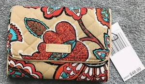 Portafoglio compatto Vera Bradley RFID Riley trifold deserto floreale nuovo con etichette LEGGI DESCRIZIONE - Foto 1 di 16