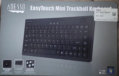 Adesso AKB-310UB EasyTouch Mini trackball Tastatur Kompakte USB Tastatur - Bild 1 von 4