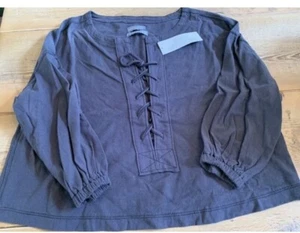 Urban Outfitters Charcoal Lace Up Top, Size S BNWT, UO - Picture 1 of 6