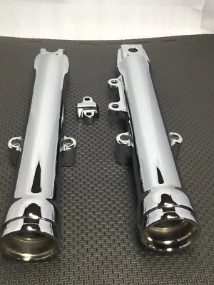 Harley Fork legs Dyna FXDWG softail  Wide Glide CHROME  Sliders 2000 06 OUTRIGHT - Image 1 of 4