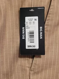 MURANO  Men's 44 x 30 BROWN Classic Fit  Dress Slacks, NWT , Pleated, Pinstripe - Picture 1 of 5